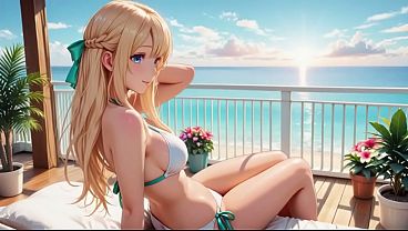 Blonde Beauty Balcony to Bedroom Passionate Sex: Teasing Strip to Multi-Position Creampie Climax